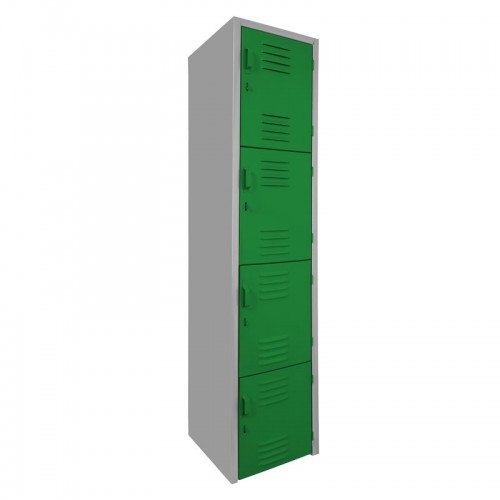 Locker metálico dual grande - 4 puertas verde 